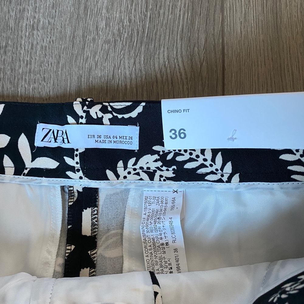 Zara Printed Chino Ankle Pants Size 4 - Picture 7 of 15
